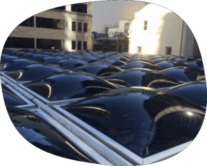 a series of plastic sunroof's.